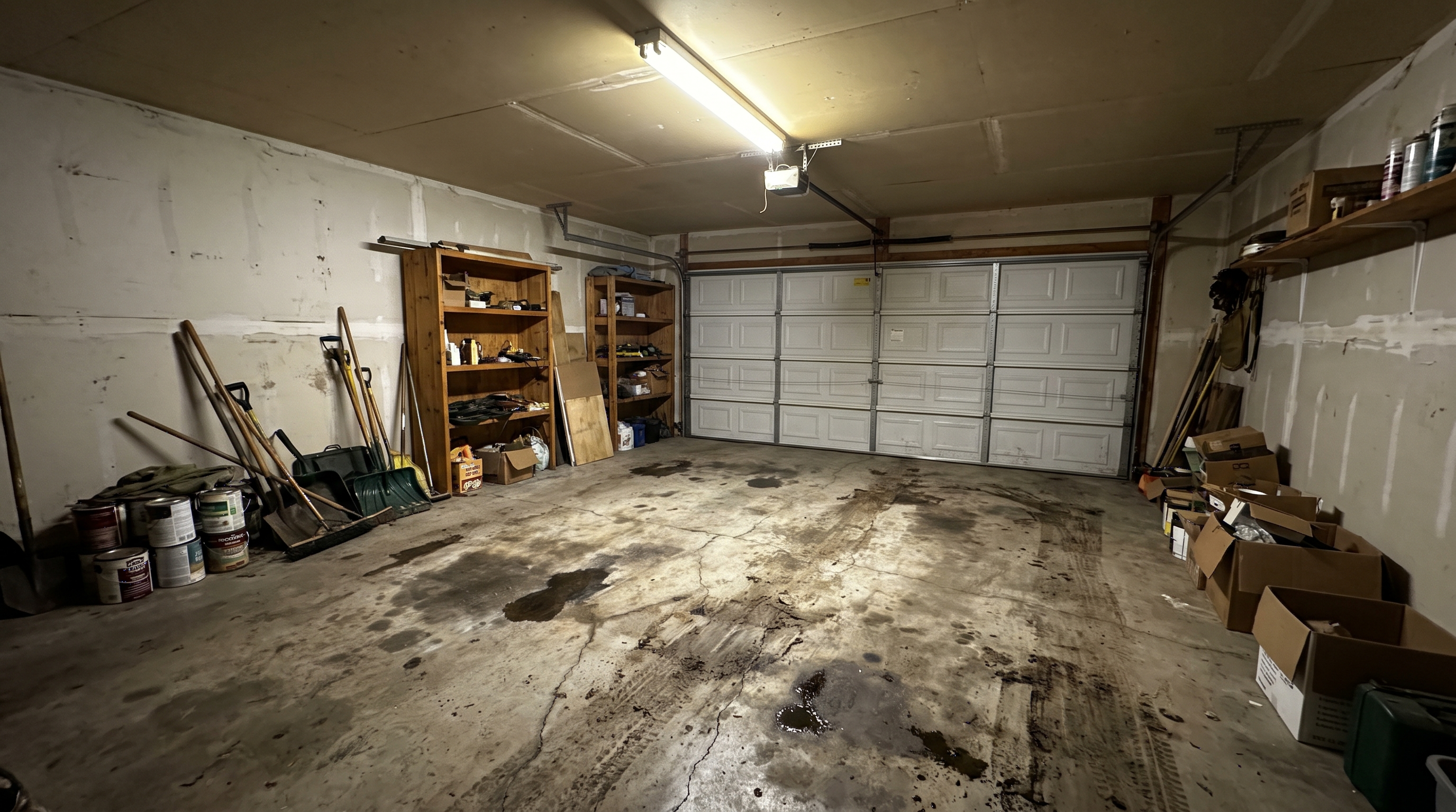 Before Garage Epoxy Coating